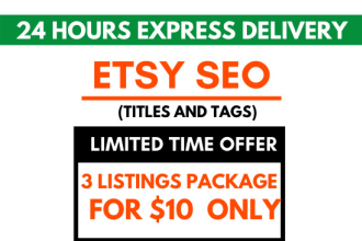 write SEO title and tags for etsy listings to increase sales