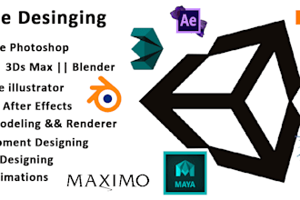 design UI, icon, play store screenshots and 3d models and game environment
