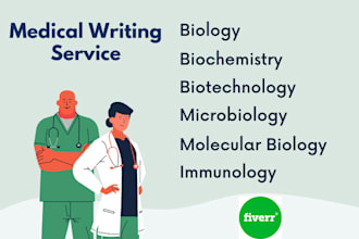 write biochemistry, biotechnology and microbiology article