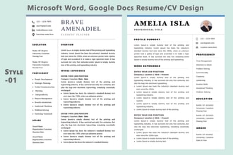 design resume or cv , cover letter template in 24 hours
