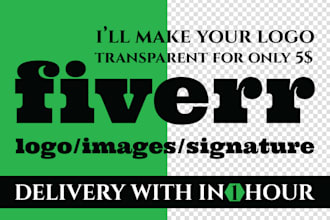 make logo transparent png or white background within hour
