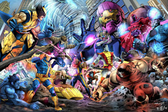 color comic marvel dc style