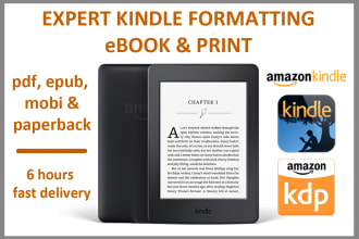 format and upload book for amazon paperback, hardcover, and ebook