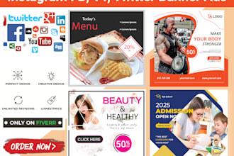 design banners for instagram facebook youtube linkedin