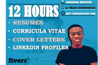 write job winning resume, cover letter, cv and linkedin profile