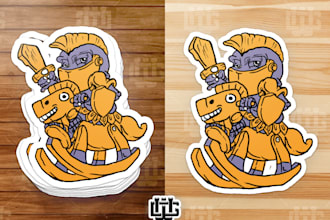 create awesome design sticker and tshirt