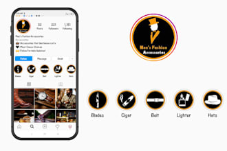 design instagram profile photo and highlight covers