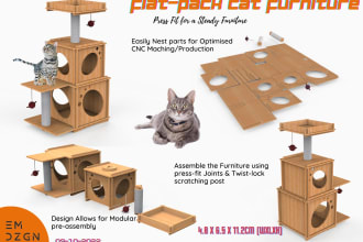 do 3d modeling, render flatpack furniture in solidworks