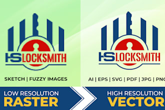 convert and redraw your logo and image into vector