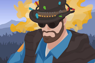 do flat art of your team fortress 2 merc