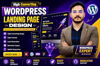 design a wordpress landing page design, sales funnel, squeeze page or sales page