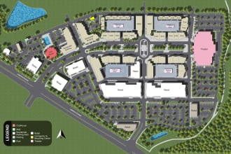 render architectural site plan and real estate plan