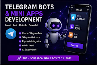 develop custom telegram bots and mini apps
