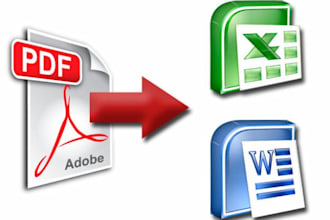 do convert pdf to excel or word or CSV