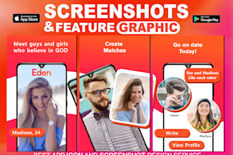 design app screenshots, app icon and app logo