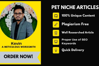 write pet niche related articles and blog posts