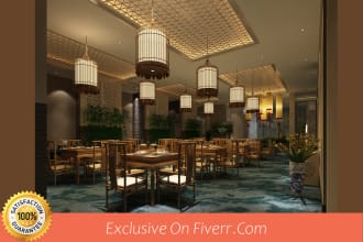 design interiors of restaurant,cafe,bar,store in 2d and 3d