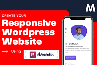 design wordpress website or landing page using elementor pro