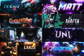 design a gaming banner, youtube banner, gaming header