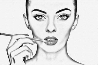 draw your portrait into digital pencil sketch