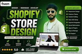 build, design or redesign shopify website, shopify store, dropshipping store
