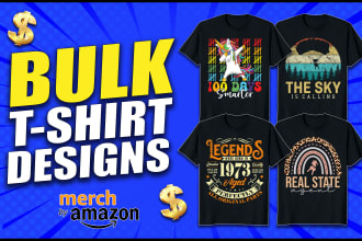 do custom t shirt design for merch by amazon or pod