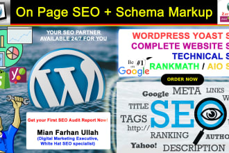do wordpress SEO, onpage and technical optimization, schema markup