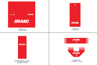design hang tag or main label for clothing