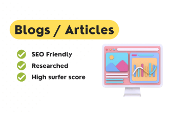 write articles and blog posts using engaging SEO keywords