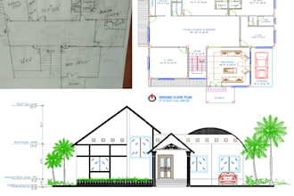 hand sketches to 2d floor plan