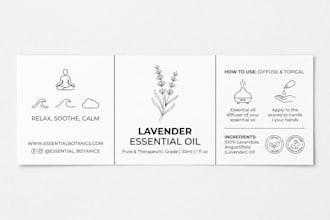 modern essential oil, dropper, and perfume bottle labels