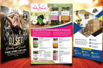 design product line sale sheet, event flyer in 10hrs
