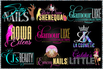 feminine boutique eyelash nail beauty hair extension fashion cosmetics logo