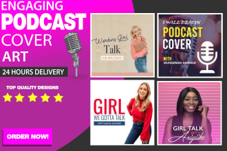 design appealing podcast cover art, podcast cover design, 3d mockup