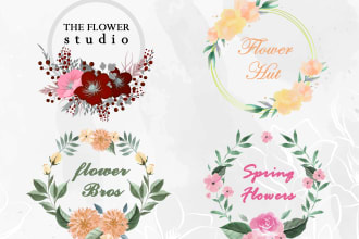 design elegant watercolor floral logo
