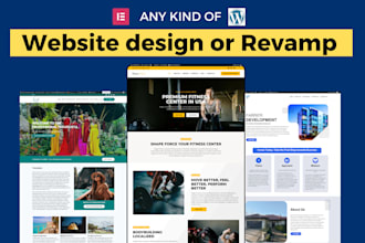design or redesign wordpress website landing page with elementor pro