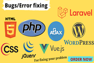 fix coding issues HTML, css, js, jquery, ajax, PHP, laravel,wordpress