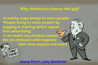 write a social media copy for your page or product