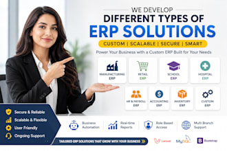 develop custom crm software erp and web applications in laravel