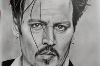 draw realistic pencil portrait from a photo in 24 hours