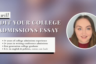 edit and provide feedback on your college admissions essay