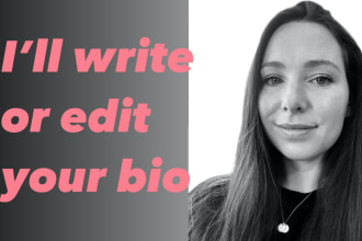write the about me or bio section for your website