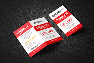 premium product insert, package insert, amazon thank you card design