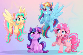 draw my little pony characters for you