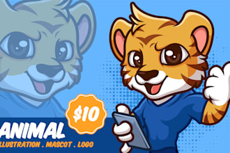 design animal human style illustration and logo
