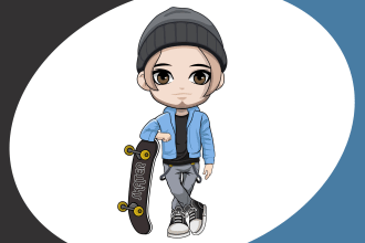 create cool and cute chibi character design