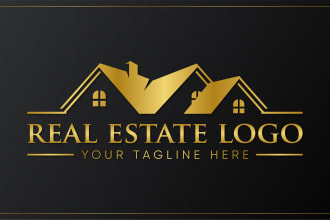 design real estate logo with free business card design