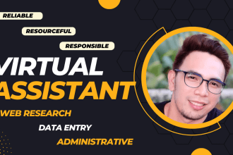 be your virtual assistant, web research, data entry