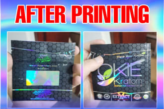 create holographic mylar bag and labels