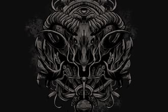 draw symmetrical dark art for your album or t shirt